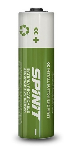 Imagen 3 de 4 de Pila Bateria Spinit Recargable 18650 2800 Mah P/ Linternas