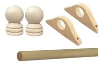 Comprar 2,0mt Barrote Palo De Madera 25mm + Soportes + Punteros. Fc