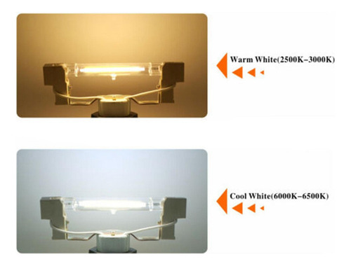 Qy Bombilla Cob De Tubo De Vidrio J118 Led R7s De 118 Mm