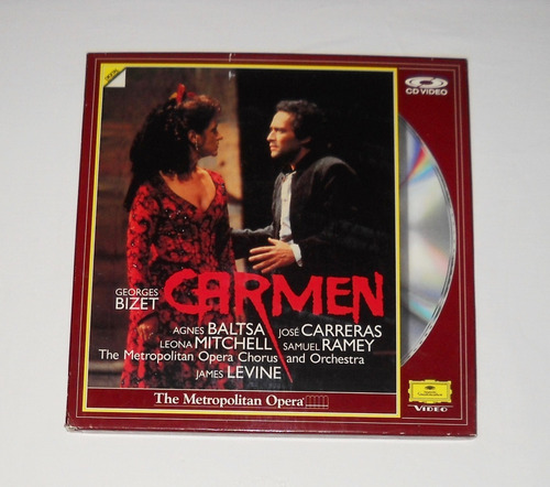 Imagen 1 de 3 de Carmen Georges Bizet Baltsa Carreras Levine 2 X Laser Disc