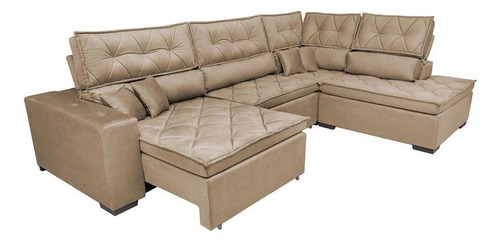 Sofa D Canto Retrátil, Reclinável Cama Inbox Platinum Castor