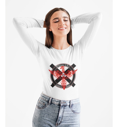 Polera Larga 30 Seconds To Mars Fenix Estampada Algodon