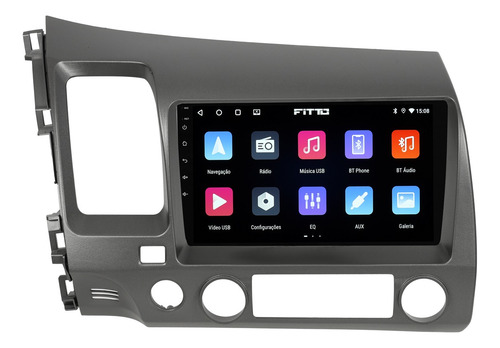 Multimidia Civic G8 2007/2011 Android 14 2gb 64gb Carplay 9p Cor Grafite