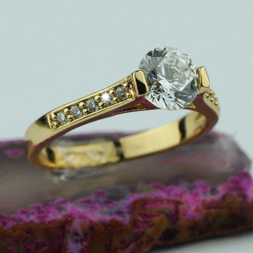 Imagen 6 de 9 de Anillos Compromiso Oro 18k Mujer Regalo Mama Elegante Joyas