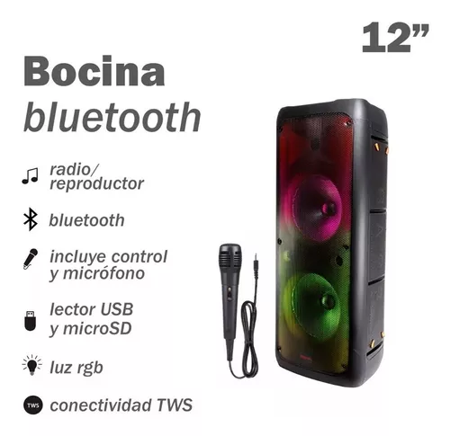 12 pulgadas portátil potente altavoz Bluetooth de la luz de la