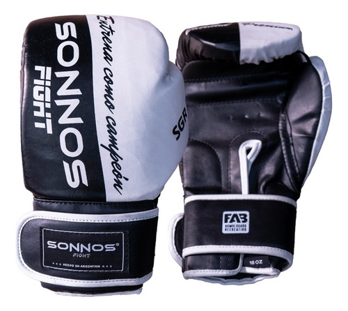 Guante Boxeo Sonnos Sgr 5.0 Cuero Pu Homologado Fab 14/16oz