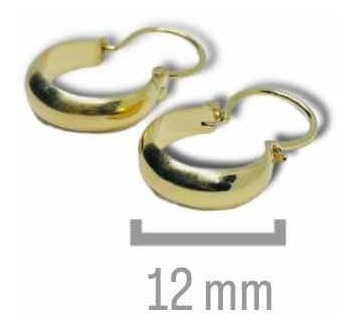 Aros Bote (12mm) De Oro 18k - Caja Terciopelo De Regalo