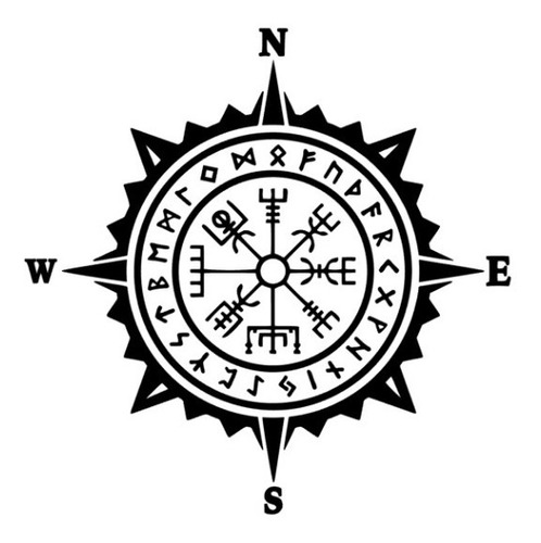 2 Calcomanías Vegvisir Runa Vikinga Odin Thor Mitología