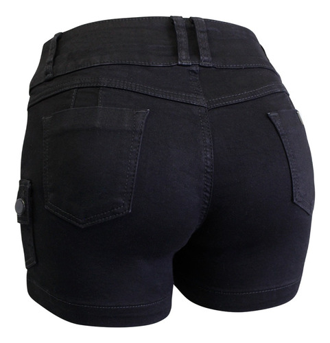Short Negro Mujer Con Bolsas Tipo Cargo Studio R 134020-01