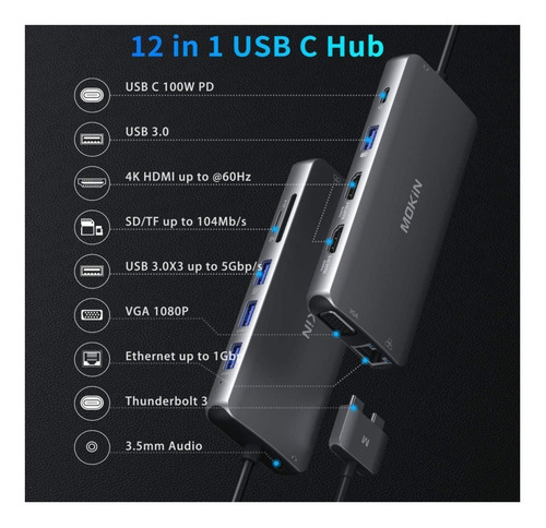 Adaptador Hub Mokin Macbook Pro O Air 12 En 1