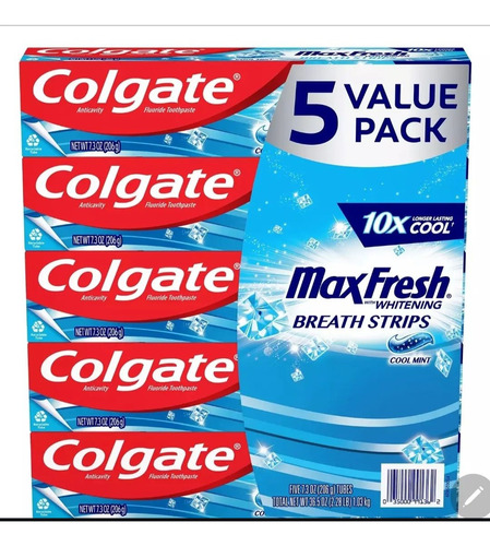 Crema Colgate Dental Maxfrehs Con Blanqueamiento Paquete De5