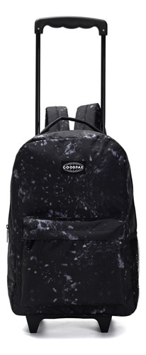 Mochila Carro 17 Goodpak Escolar Estampada Colegio Primaria Color Black/white Diseño De La Tela Estampado