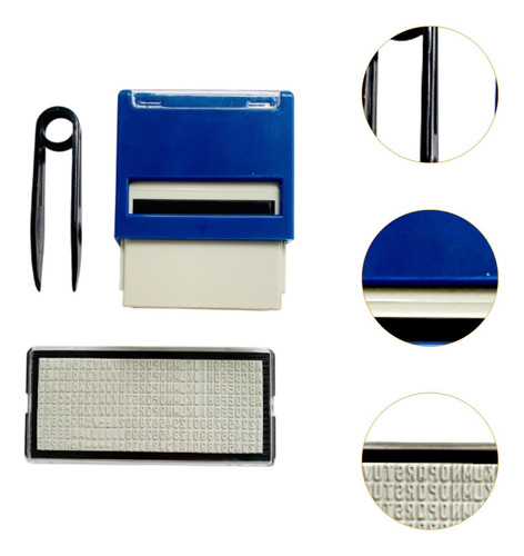 Kit De Carimbo Faça Você Mesmo Com Carimbo 18mmx47mm Azul