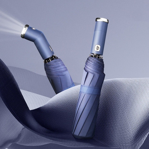 Capa De Chuva + Guarda-chuva Automático Com Lanterna Led