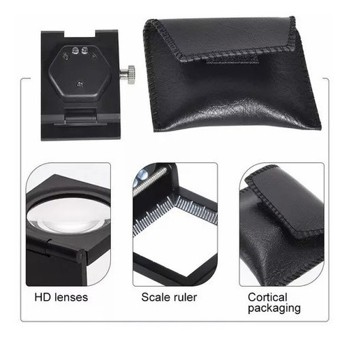 Lupa Cuenta Hilos 10x Lupa Plegable Con Bolsa 10x28mm