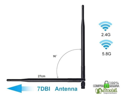 Antena Wifi Omnidireccional 7dbi Modem Router Tarjeta De Red