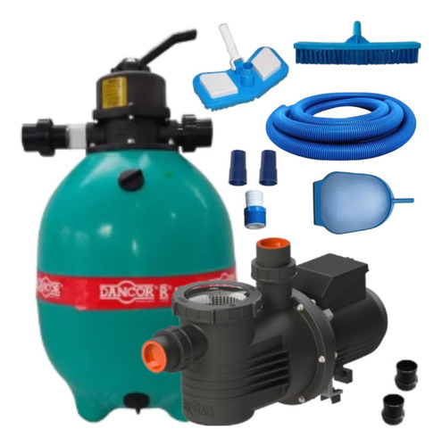 Bomba P/piscina 1/2cv Dancor C/filtro Dfr15 56.000l + Kit