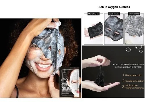 Imagen 3 de 3 de Mascarilla Facial De Burbujas Carbon Y Bamboo Pack 10 Unid