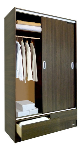 Placard Platinum Puertas Corredizas Riel De Aluminio 1.21 M. Color Tabaco