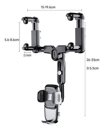 Suporte De Telefone Espelhado, Suporte Universal, Preto