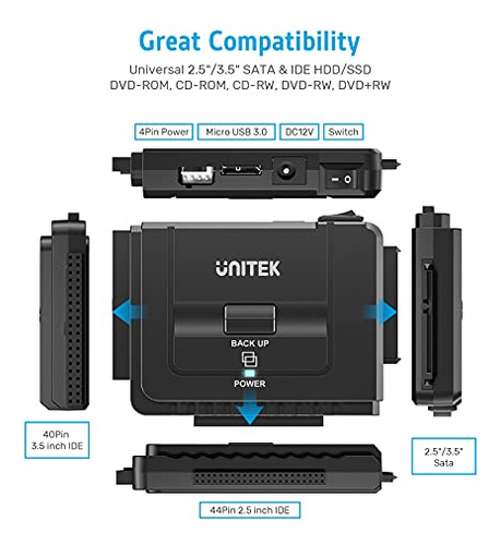 Adaptador Usb 3.0 Para Disco Duro Ide Y Sata. Compatible
