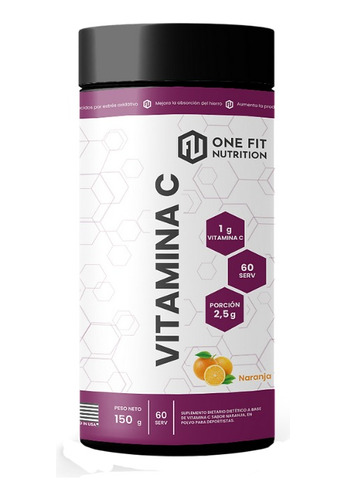Vitamina C En Polvo  One Fit Nutrition 150 Grs 60 Servicios 