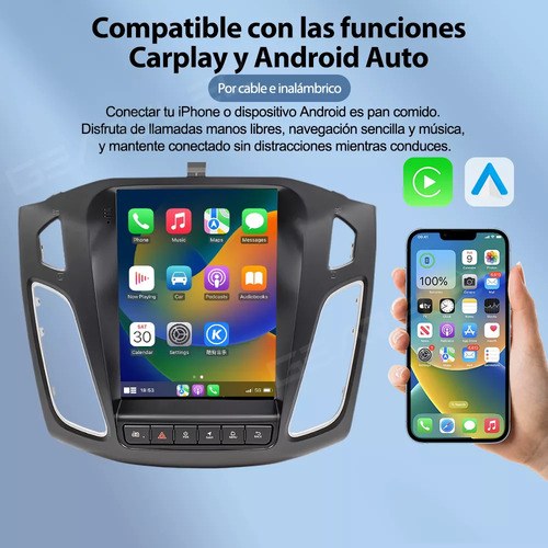 Gearelec Auto Estéreo Pantalla Carplay Android Auto Wifi Gps Fm Para Ford Focus 2012-2018