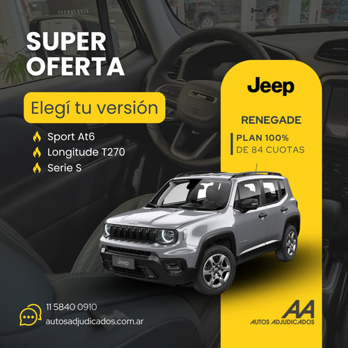 Jeep Renegade 100% 26c. Listo P/licitar Ahora. Muy Bueno