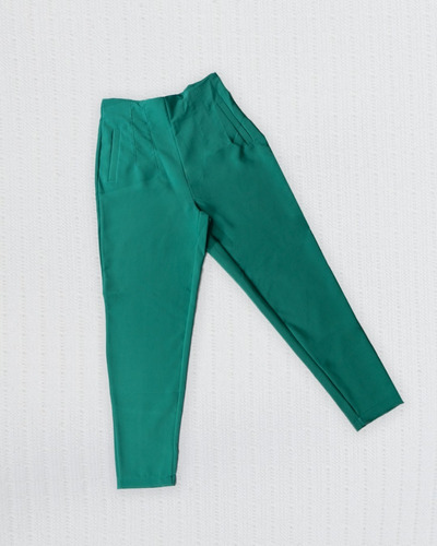 Pantalón De Vestir, Color Verde, Corte Regular