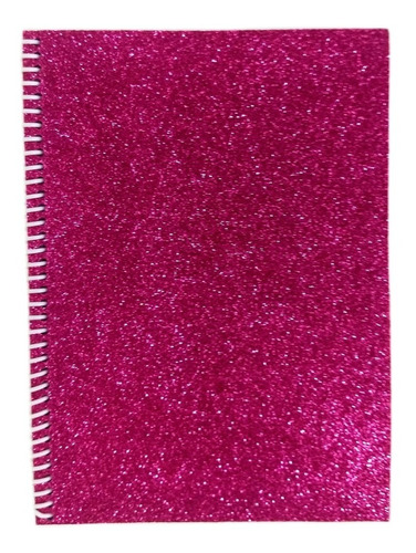 Cuaderno A5 Artesanal Con Glitter X80 Hojas Lisas C/espiral