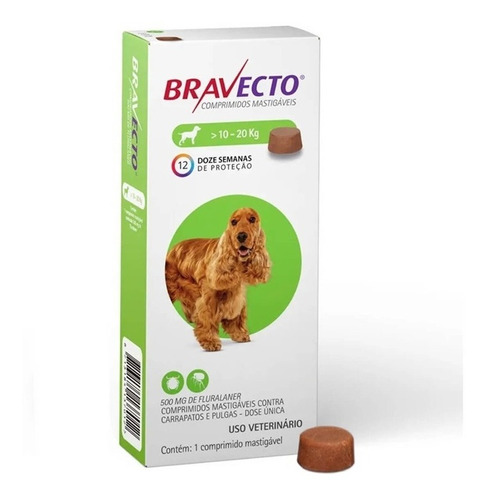 Pastilla Bravecto Antipulgas Y Garrapatas 3 Meses 10 A 20 Kg