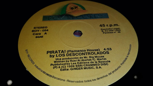 Los Descontrolados Pirata Vinilo Maxi Spain 1989