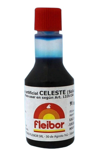 Colorante Liquido Fleibor Celeste X1 - Cotillón Waf