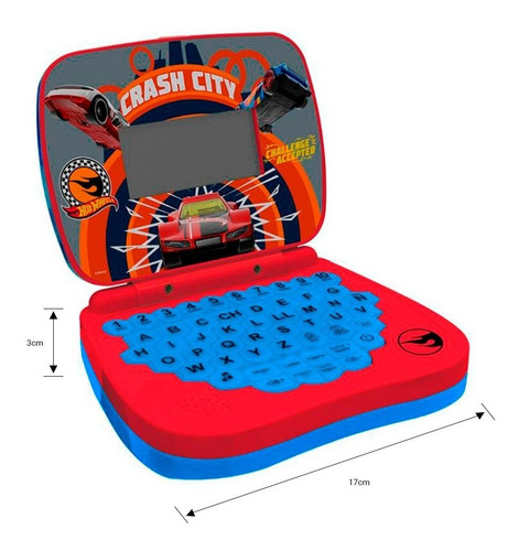 Laptop Infantil Para Crianças Hot Wheels Bilingue Candide