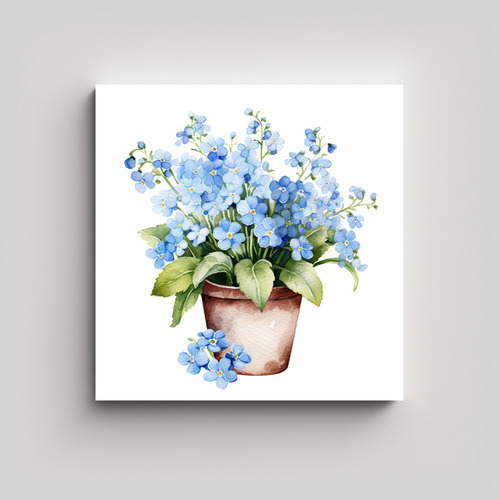 Cuadro Con Relieve Creativo En Tela Ramillete Forget-me-not 