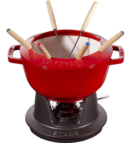 Conjunto Fondue Cereja 10pcs 20cm 2,3l Ferro Fundido - Staub