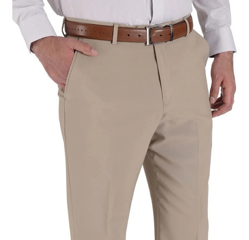 Imagen 3 de 5 de Pantalón Yale Hombre Vestir Liso Sin Pinzas Recto Marquiz