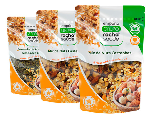 Mix Premium De Castanhas Nuts Kit 3 Qualidade Superior 100g