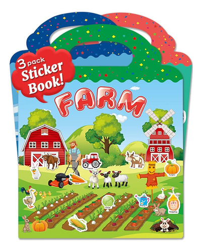 ~? Benresive Reusable Sticker Book For Kids 2-4,3 Sets Fun T