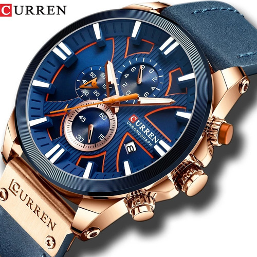 Relogios Masculino Curren M8346 Couro Cronos Cores Diversas