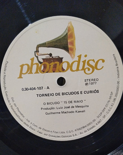 Lp Torneio De Bicudos E Curió 77 Original Pachá E 15 De Maio (Usado)