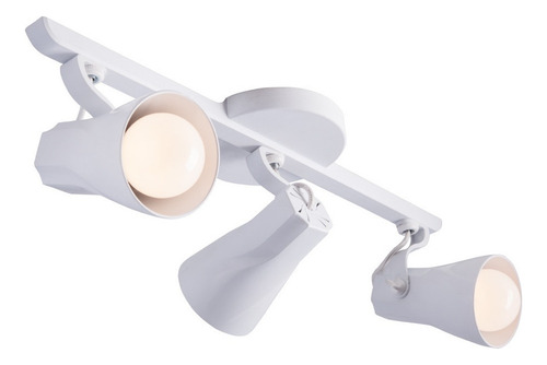 Luminária Teto Spot Triplo Trilho Ideal Praia Branco Preto