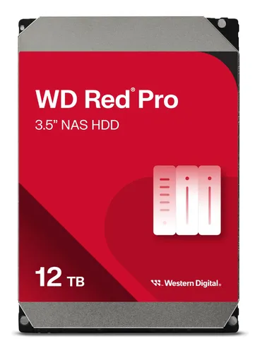 HD Wd Red Pro Nas Storage Sata de 12 TB, 6 Gb/s, 7200 rpm, 512 MB de caché, Wd122kFBx, color rojo