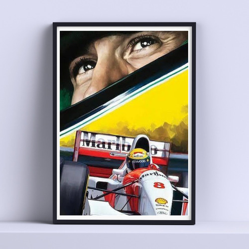 Cuadro Ayrton Senna Mirada Cielo 30x40cm Deco Listo P Colgar