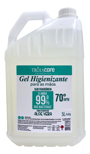 Álcool Gel 70% Antisséptico Galão De 4,5kg - 5 Litros