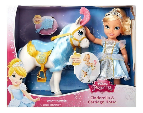 Boneca Princesa Cinderela Com Cavalo Horse Disney Princess