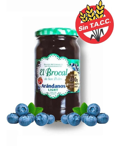 Dulce Artesanal De Arandanos Light - El Brocal - 400 Grs