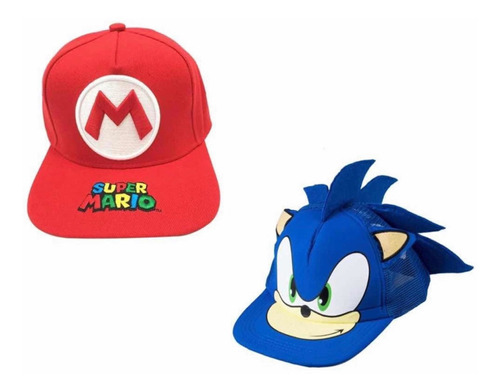 Gorras De Béisbol (jockey), 1 Sonic + 1 Mario.