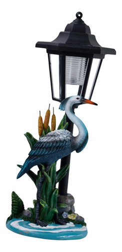 Crane Figurine Decorativa Con Colección De Linterna Azul