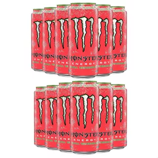 Bebida Energizante Monster Energy Watermelon Roja X12